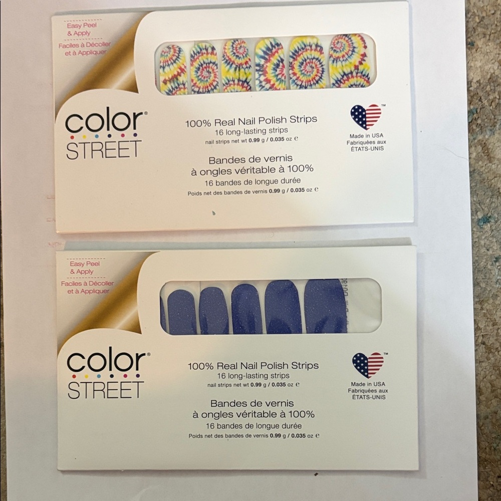 Color Street Nail Polish Strips - Tie-Dye and Blue